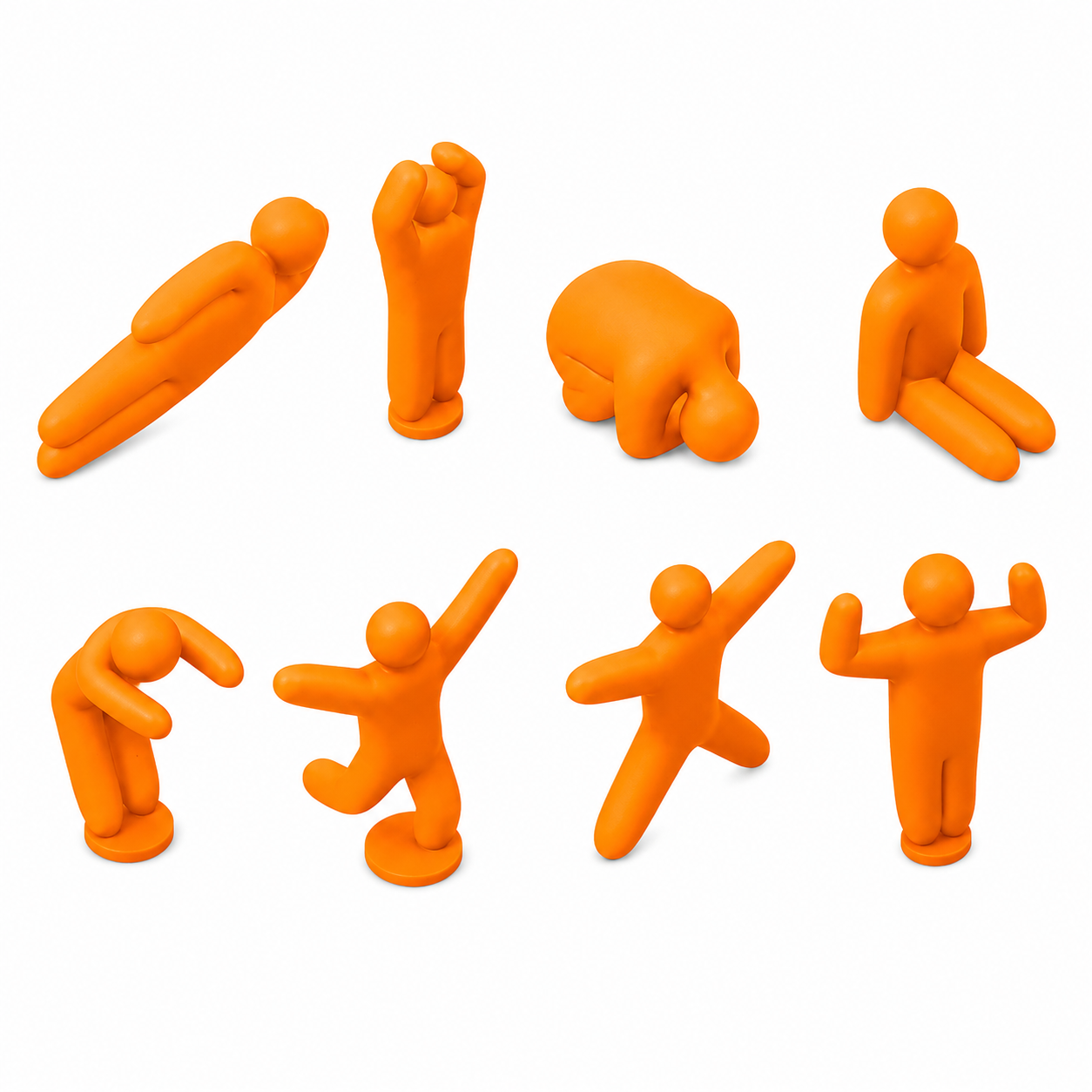 Eight pose 3D printed chameleon figurine collection by NAMVEXO