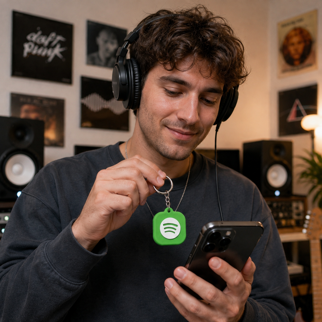 NFC Social Media Keychain – Tap-to-Share Networking Tag