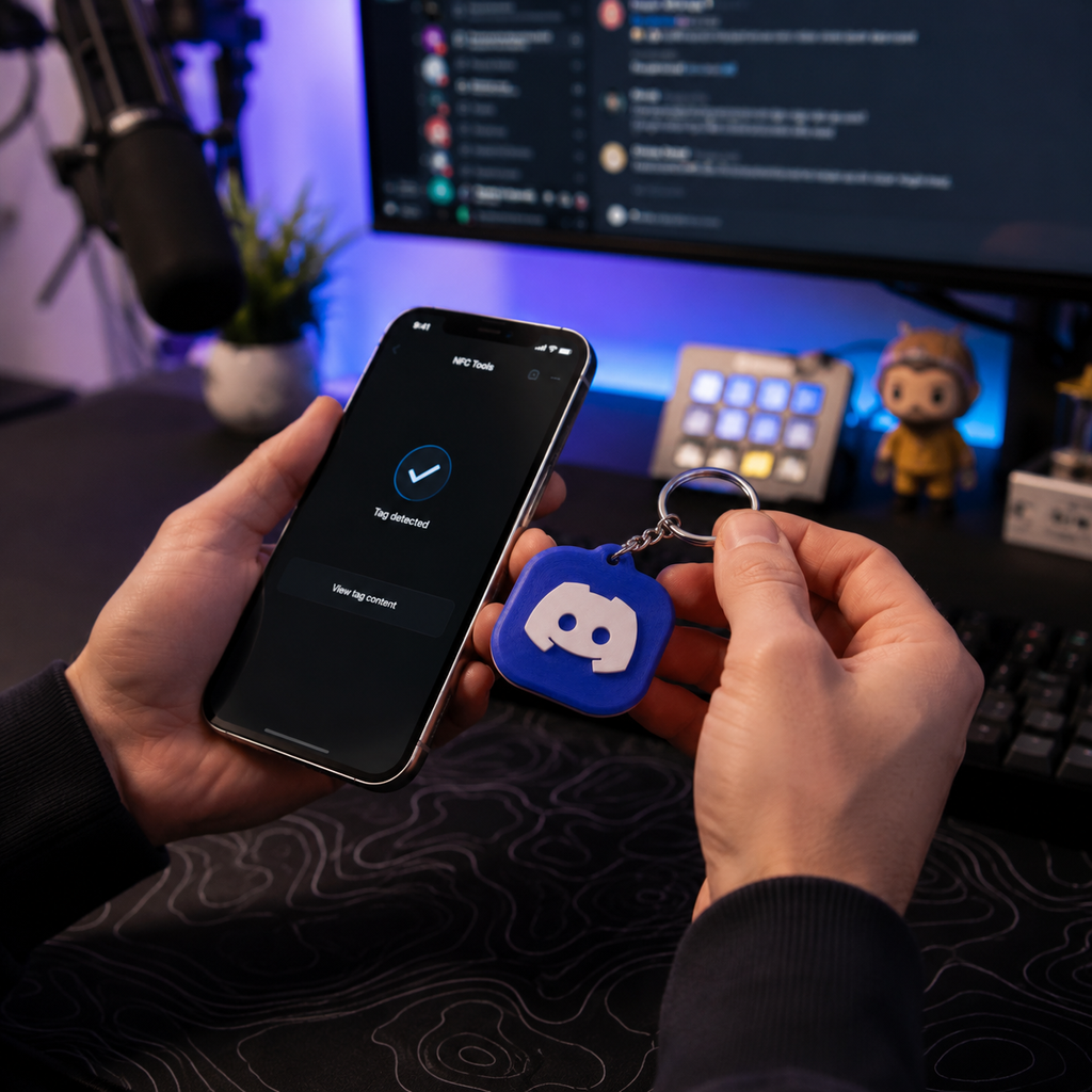 NFC Social Media Keychain – Tap-to-Share Networking Tag