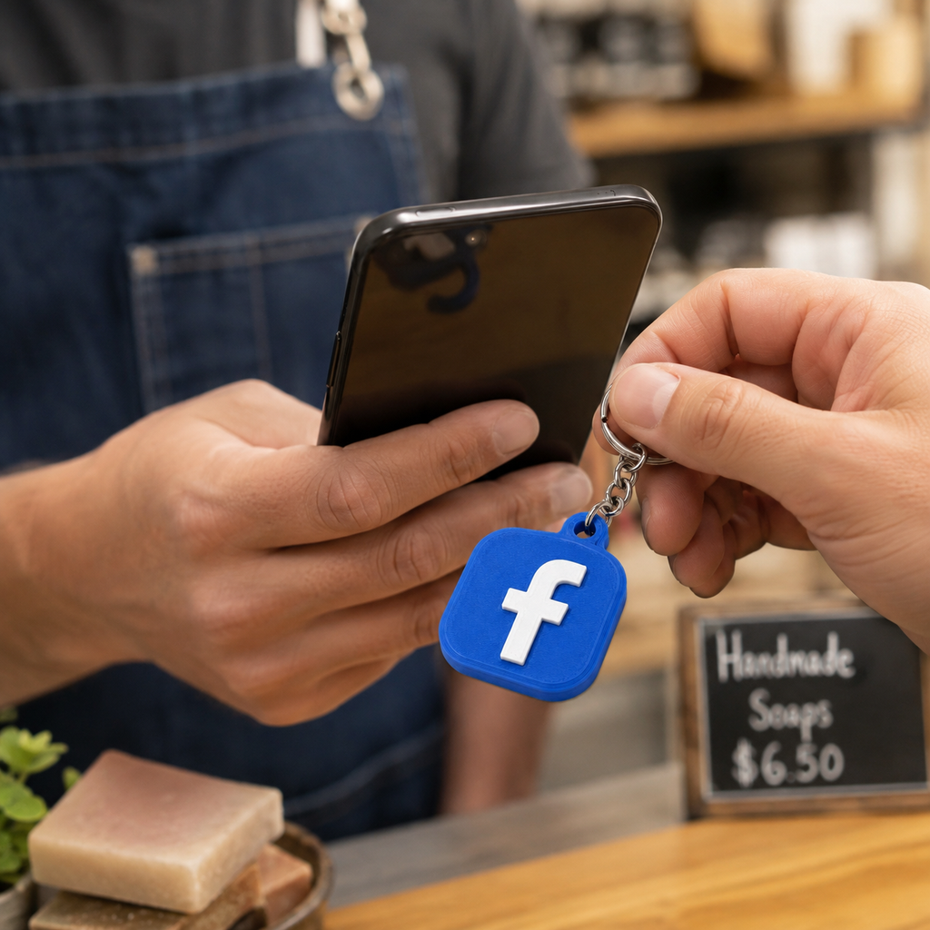 NFC Social Media Keychain – Tap-to-Share Networking Tag