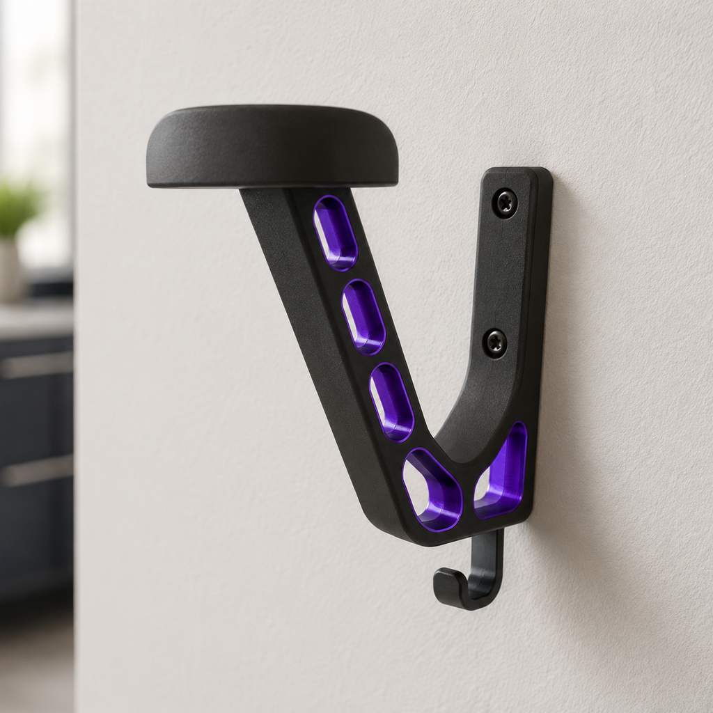 Motorcycle Helmet Holder Wall Mount with Jacket Hook