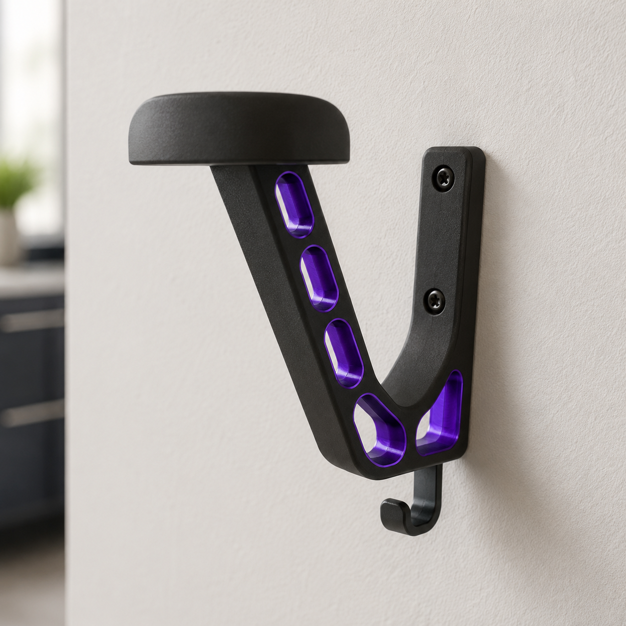Motorcycle Helmet Holder Wall Mount with Jacket Hook