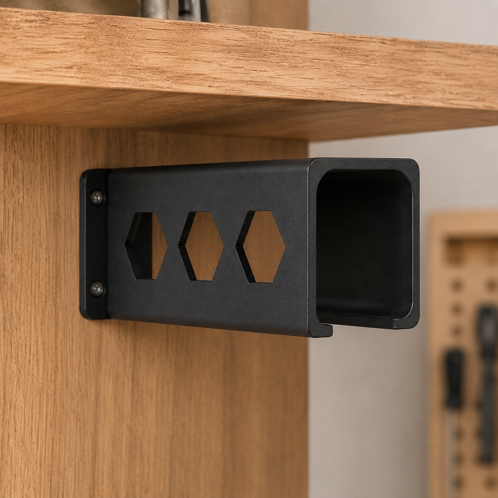Universal Cordless Drill Holder | 35mm, 40mm & Wide Under-Shelf Tool Mount