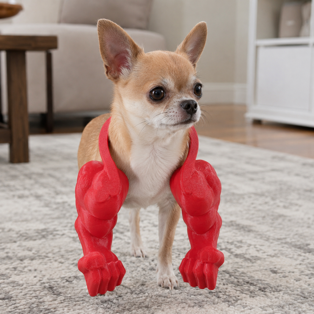 Funny 3D printed muscle arms pet costume
