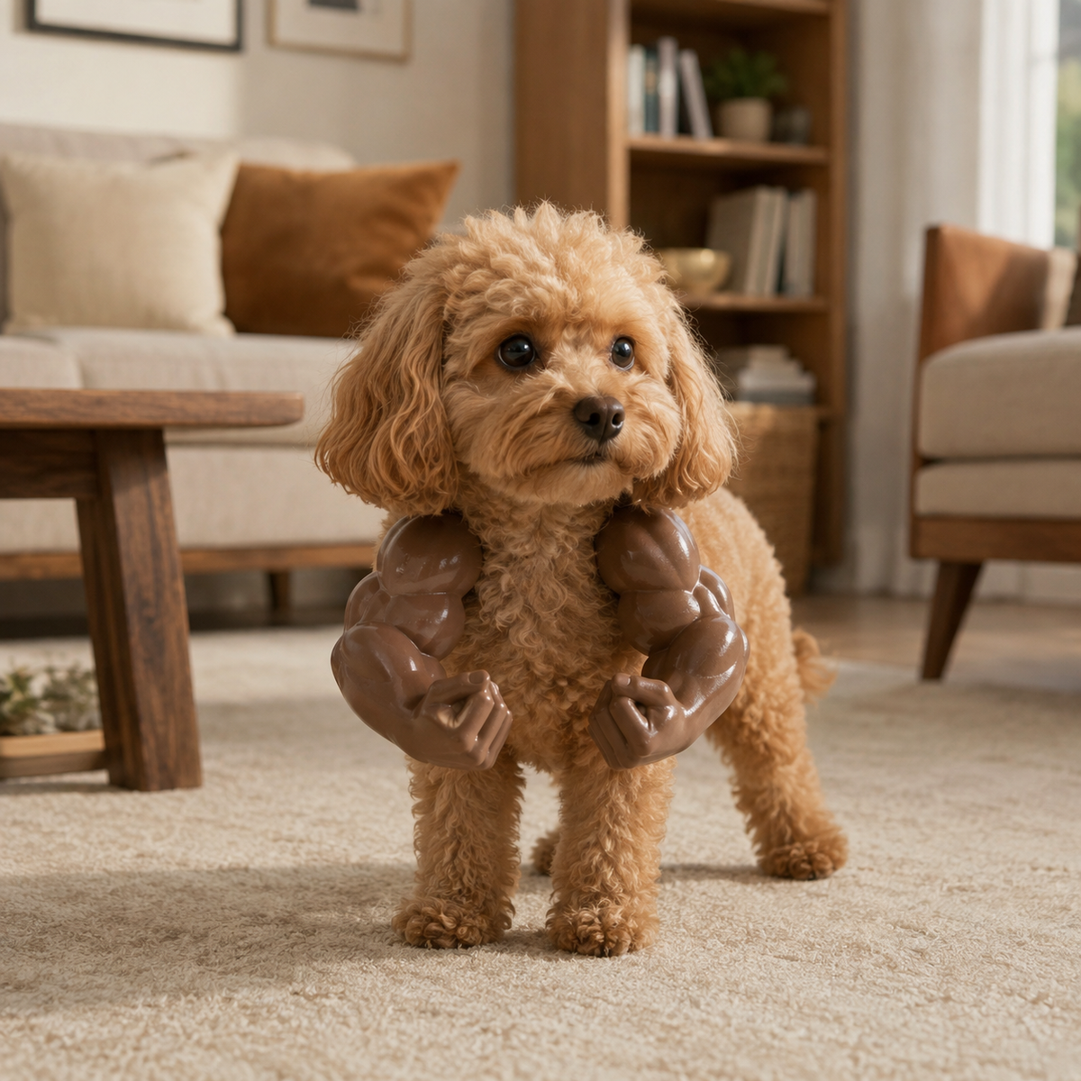 3D printed pet muscle arms costume for dogs, cats and chickens