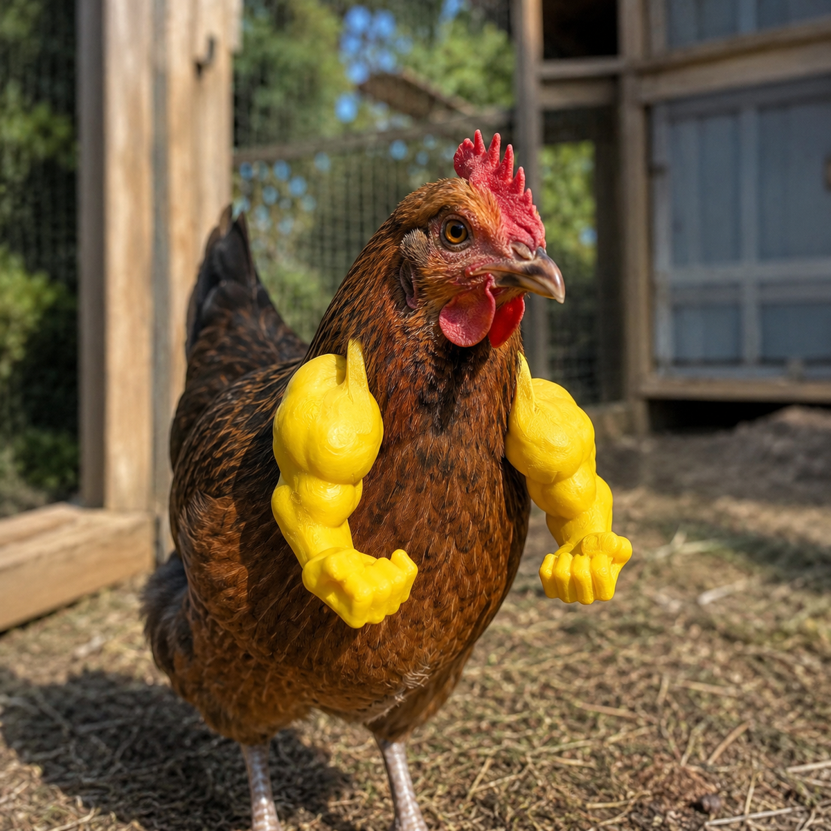 Pet muscle arms costume photo prop for dogs, cats and chickens