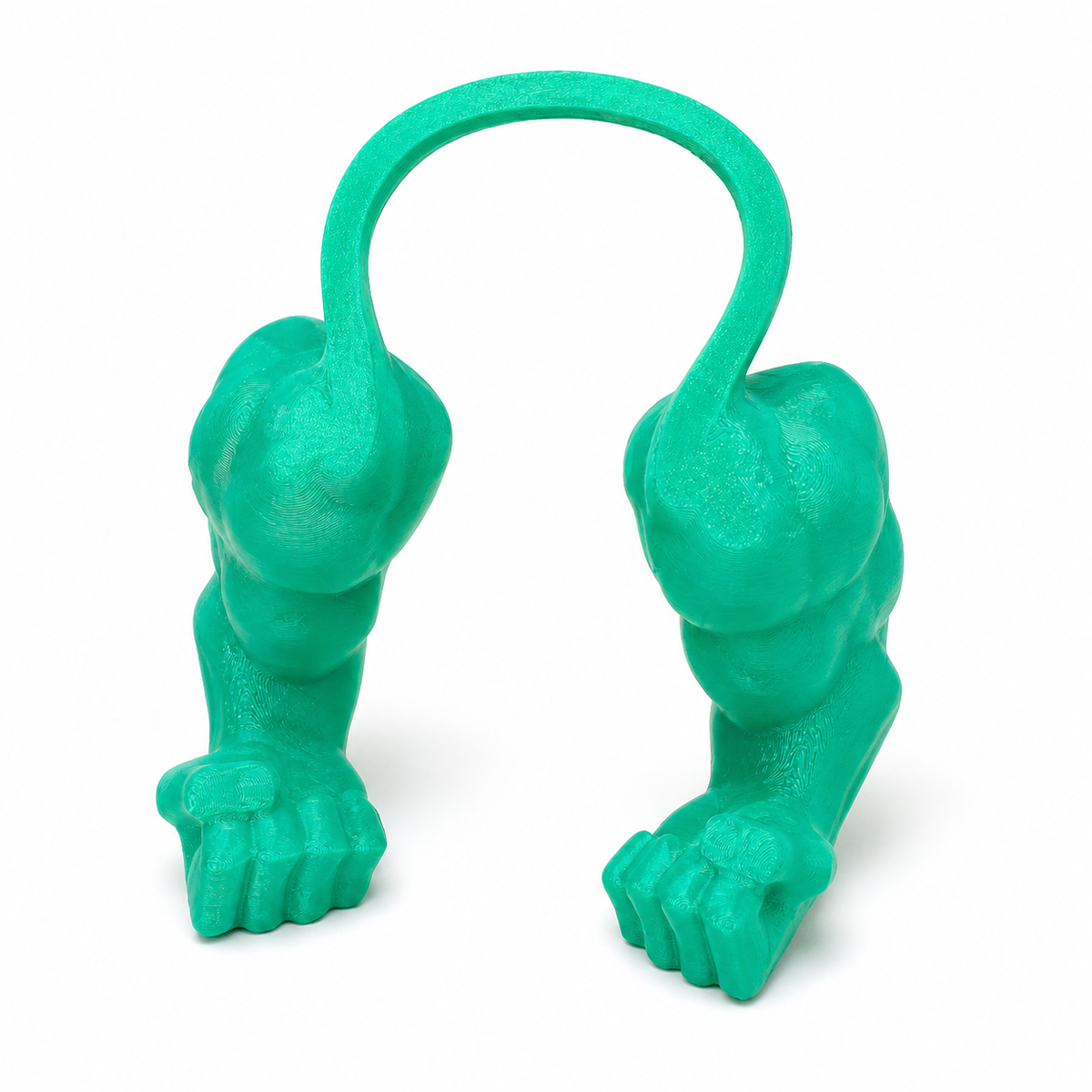 Green 3D printed pet muscle arms costume by NAMVEXO