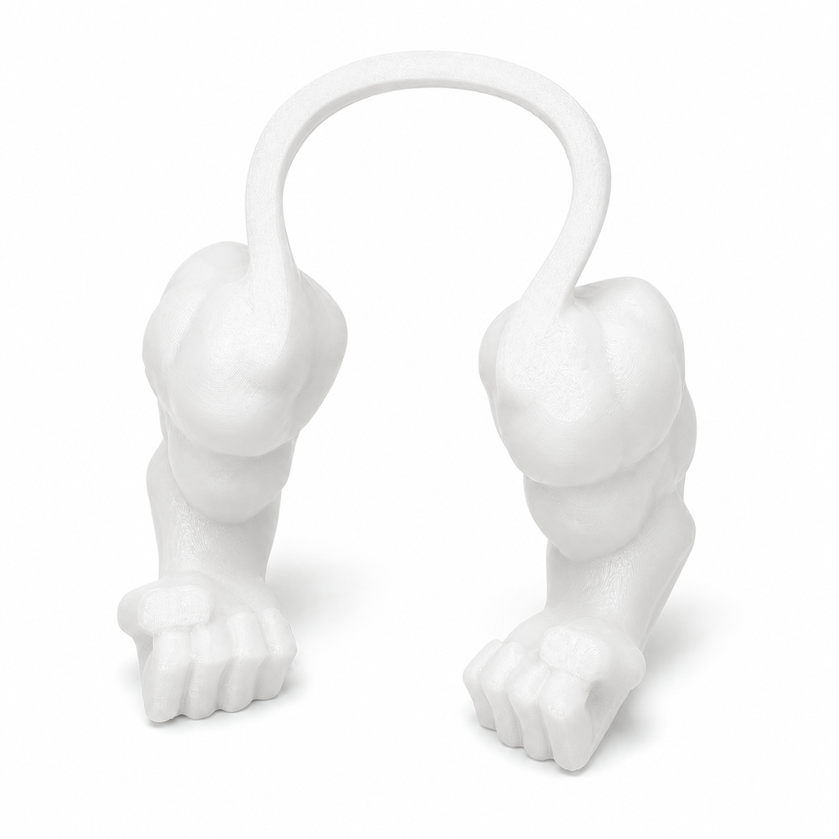 White 3D printed pet muscle arms costume by NAMVEXO