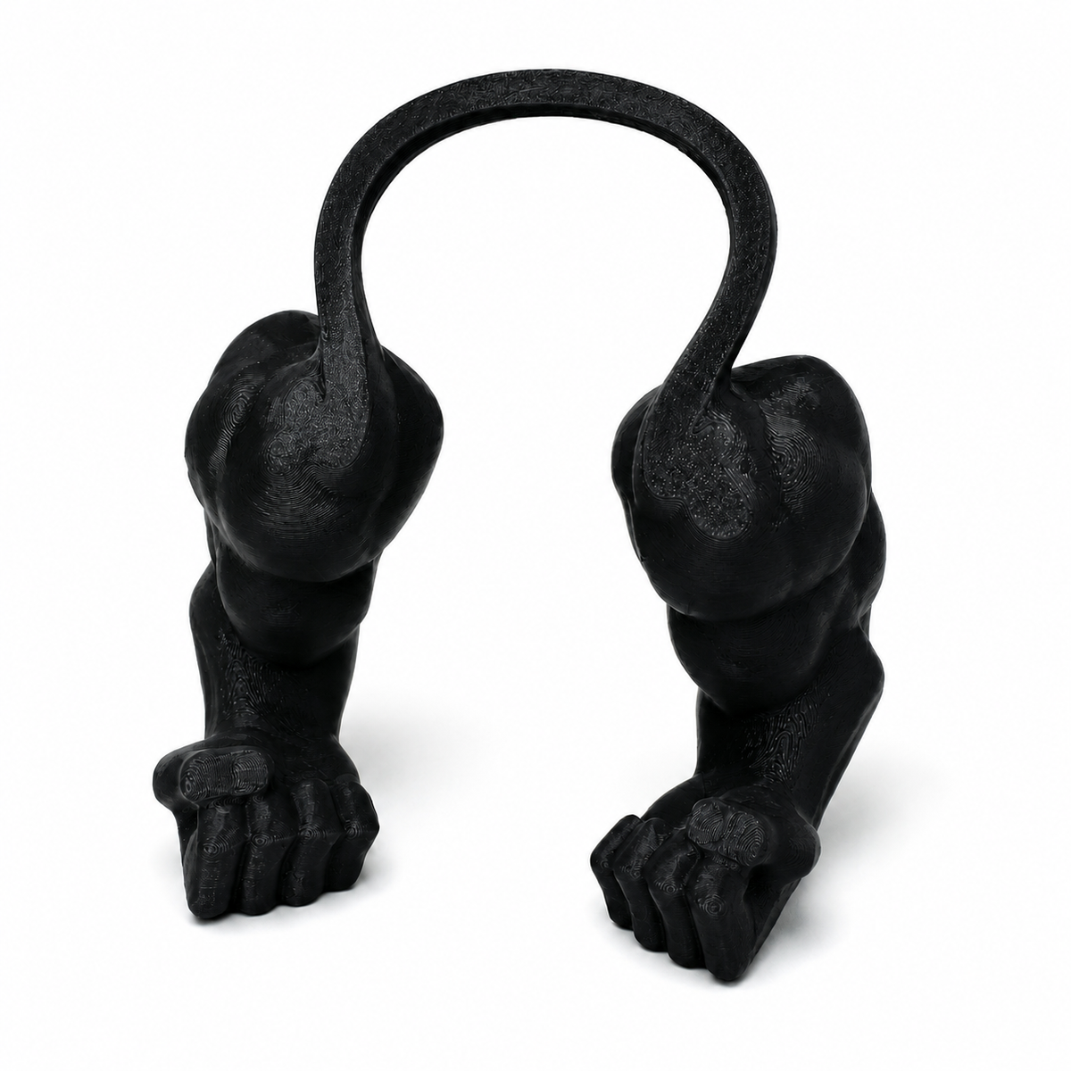 Black 3D printed pet muscle arms costume by NAMVEXO