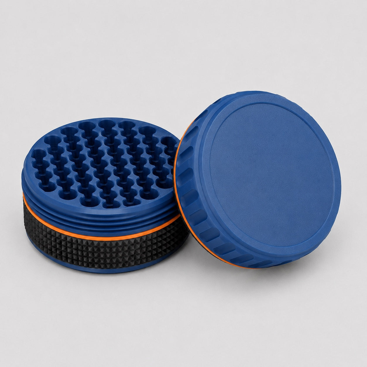 Blue ammo storage container with plain lid