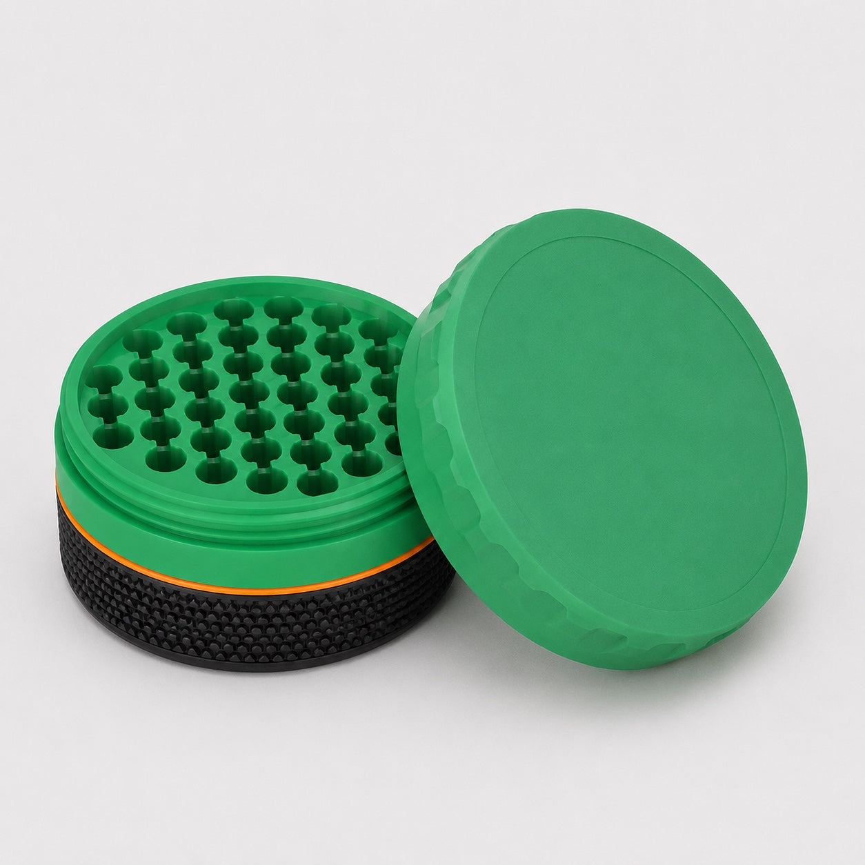 Green ammo storage container with plain lid