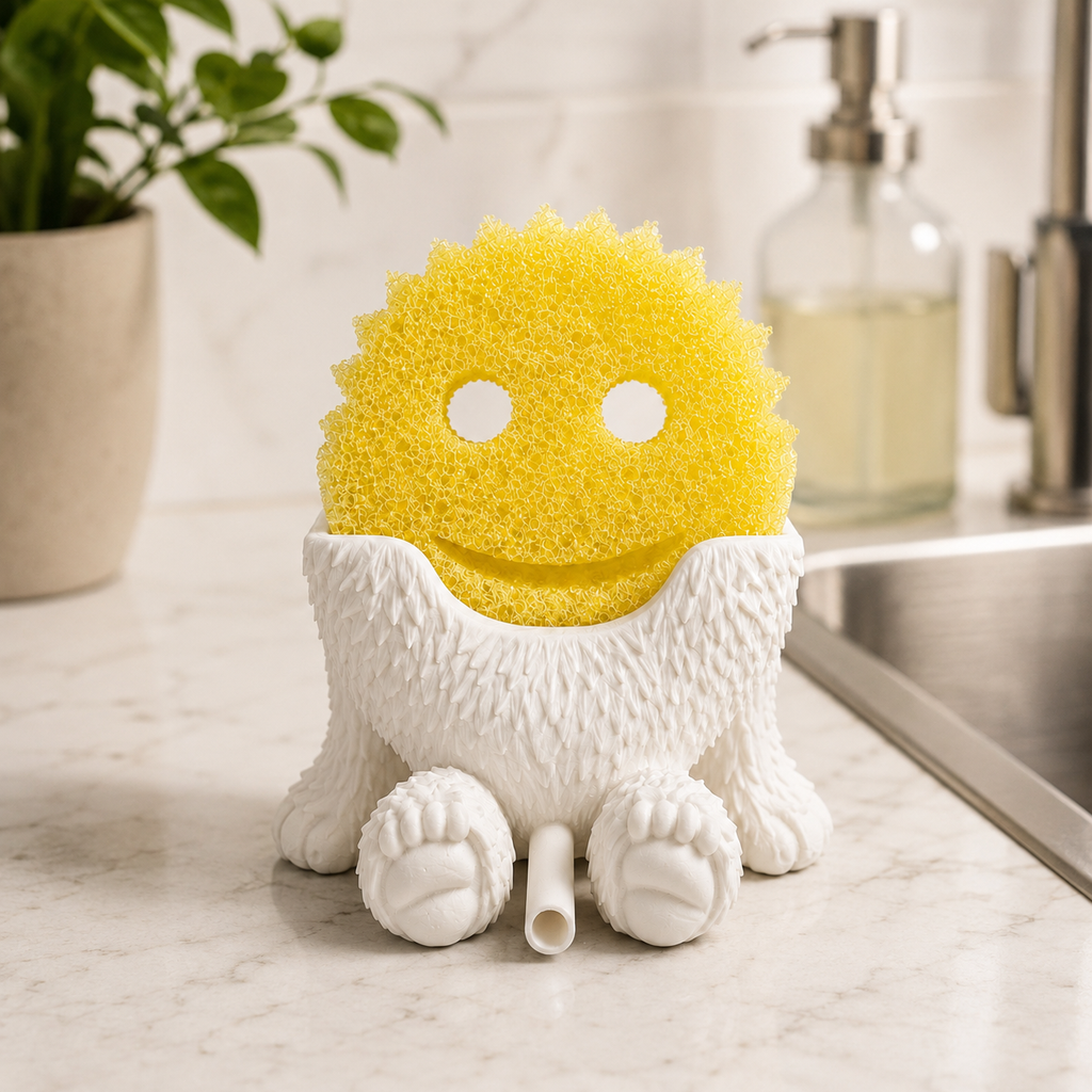 3D printed Bigfoot sponge stand for countertop and kitchen sink storage