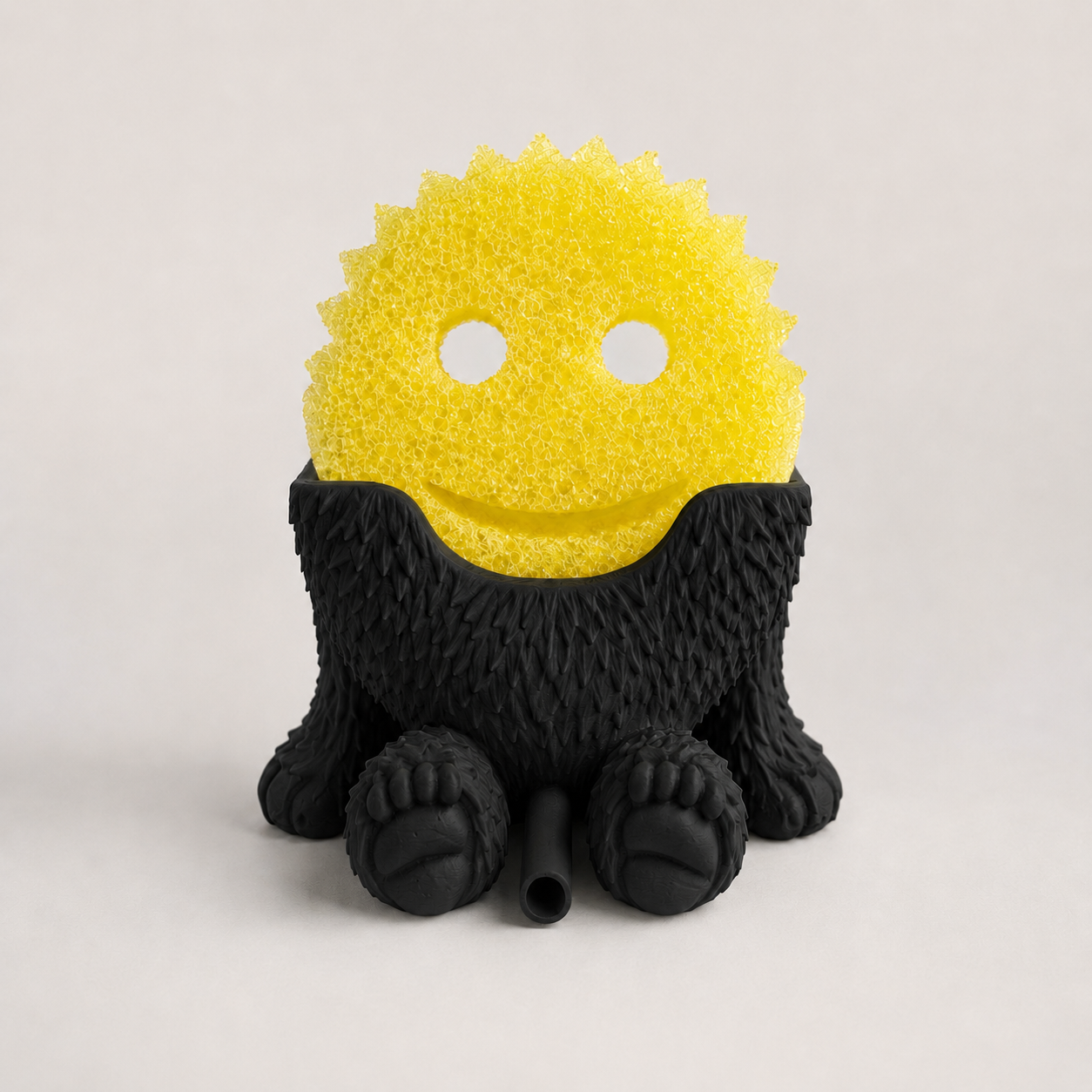 Bigfoot sponge holder for scrub sponges, compact kitchen sink storage accessory