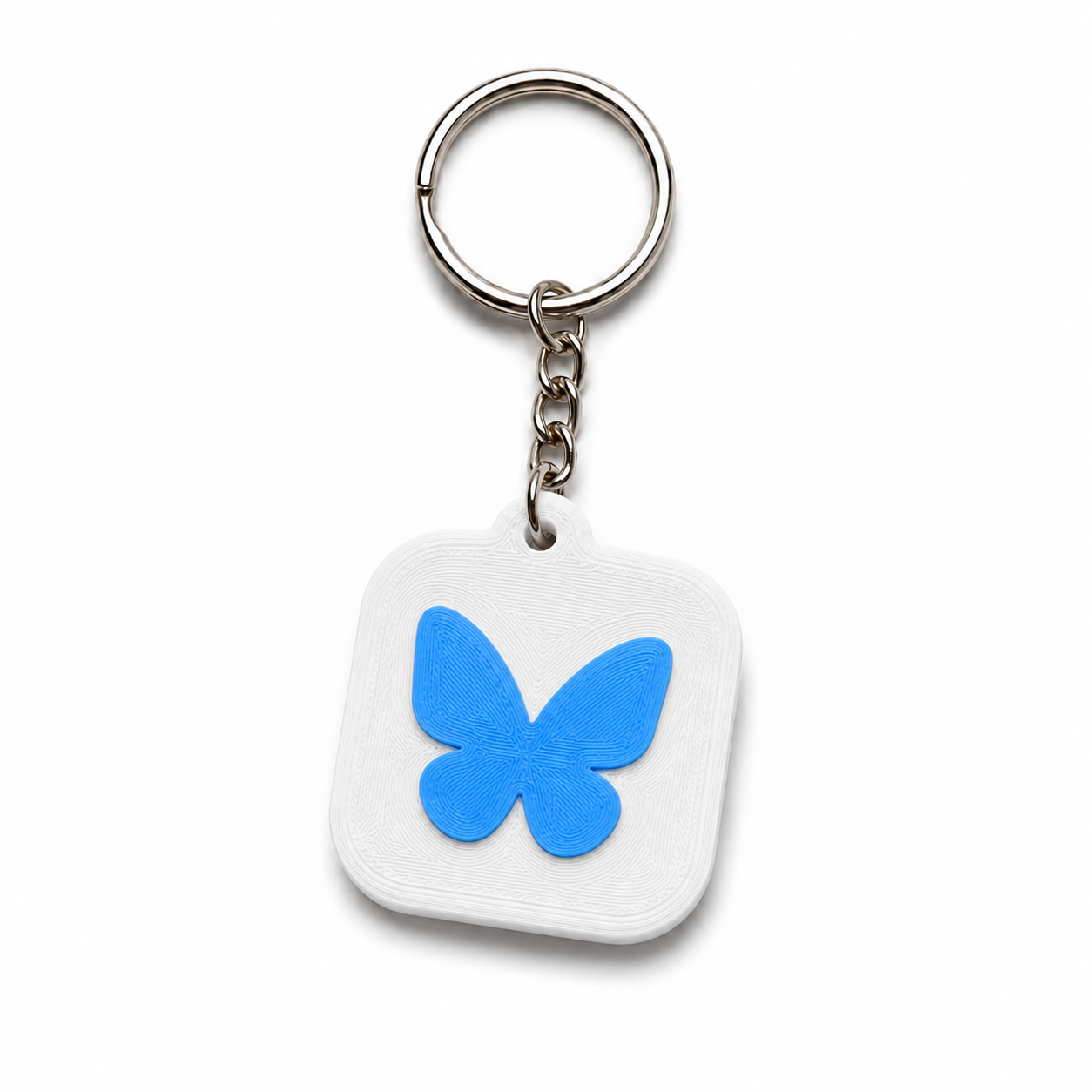 Bluesky design NFC keychain for sharing a social profile or post