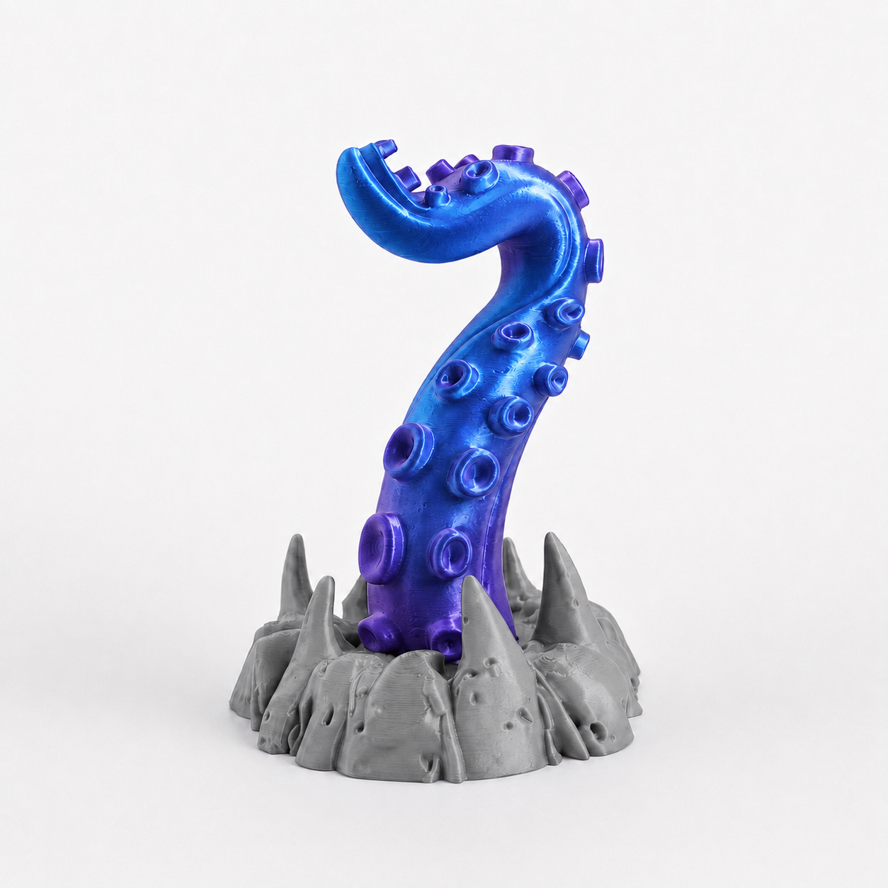 Aurora Purple tentacle headset holder in real life gaming desk environment