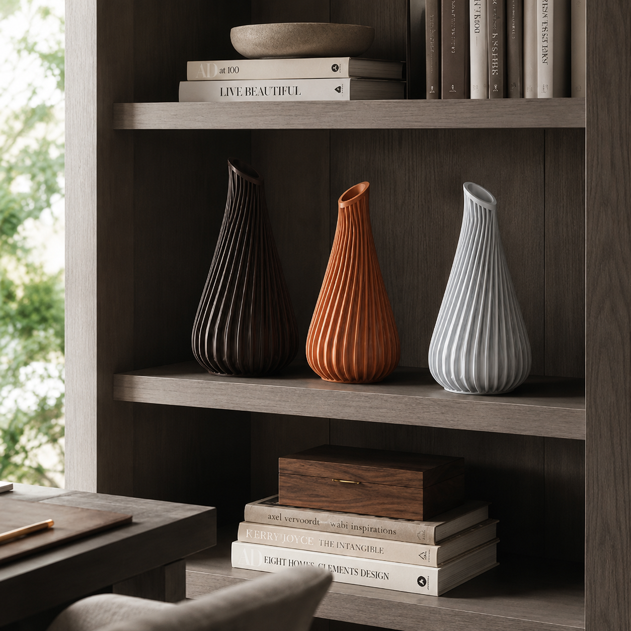 NAMVEXO Lagos vase with ribbed finish for contemporary home decor styling