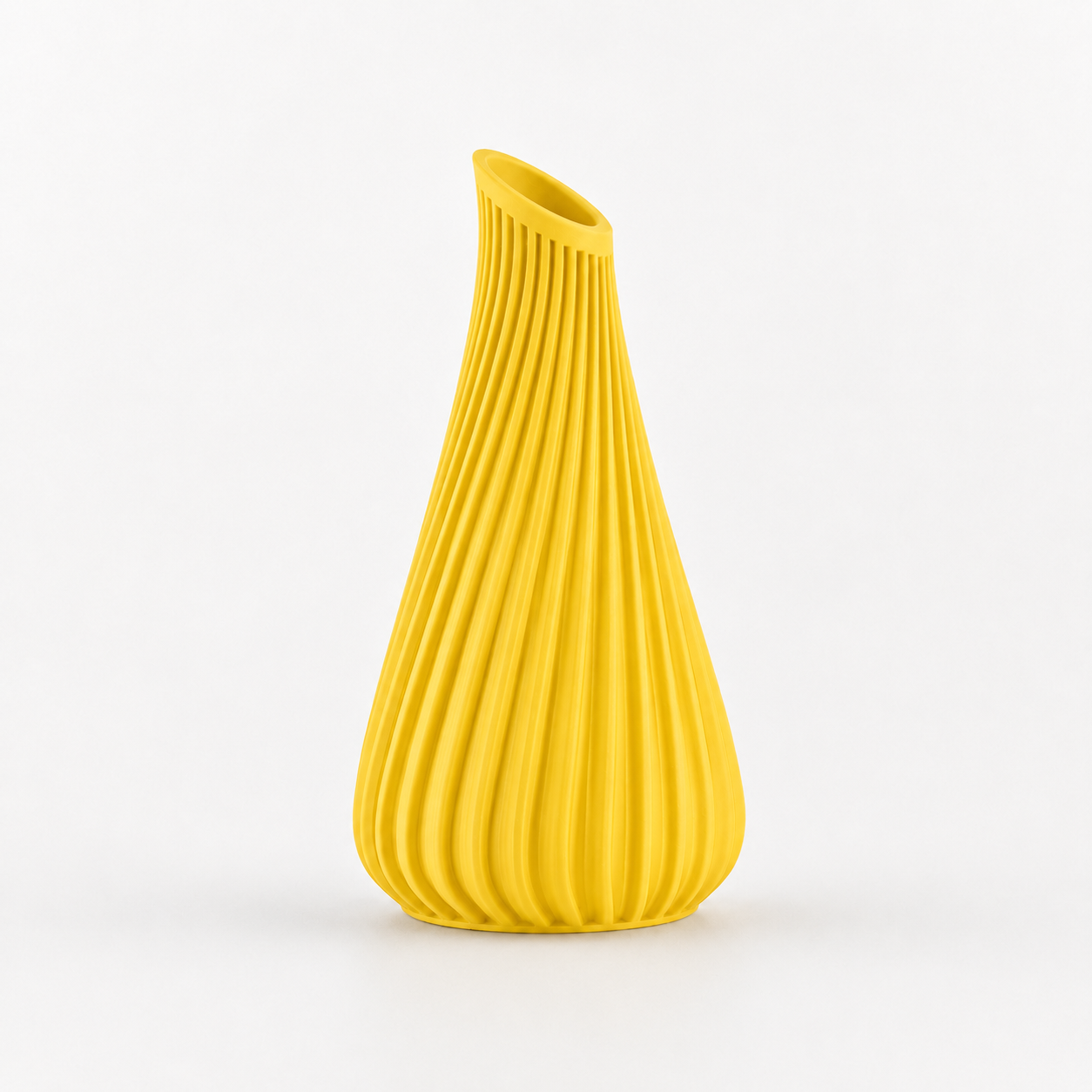 Lagos 3D printed decorative vase, modern ribbed home accent for dried botanicals