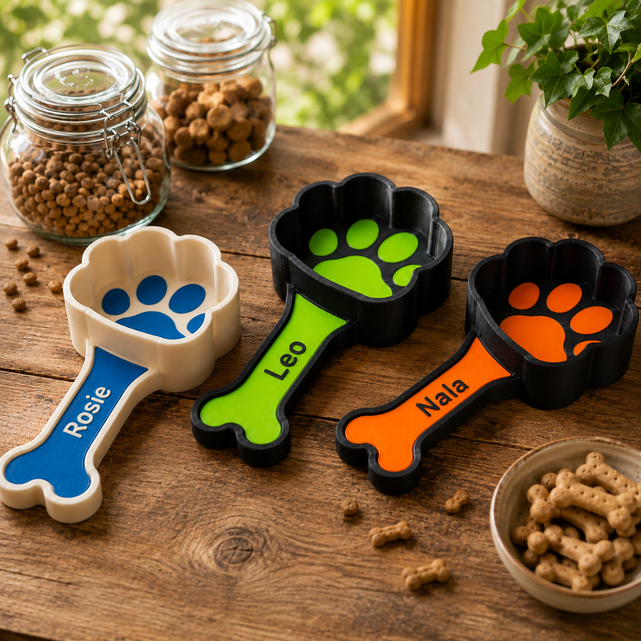 Custom name pet food scoop for dog and cat dry food portioning