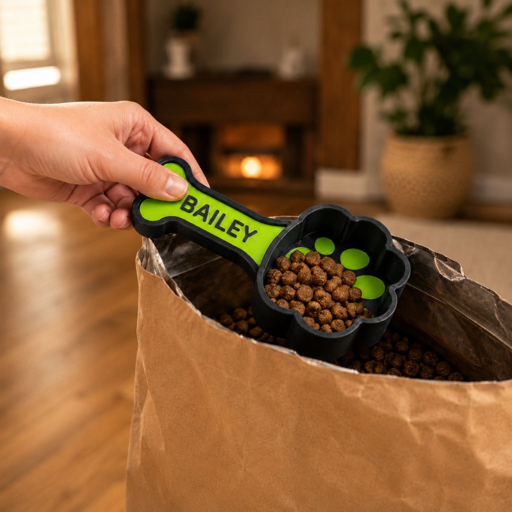 NAMVEXO personalized pet food scoop for dog kibble and cat food storage