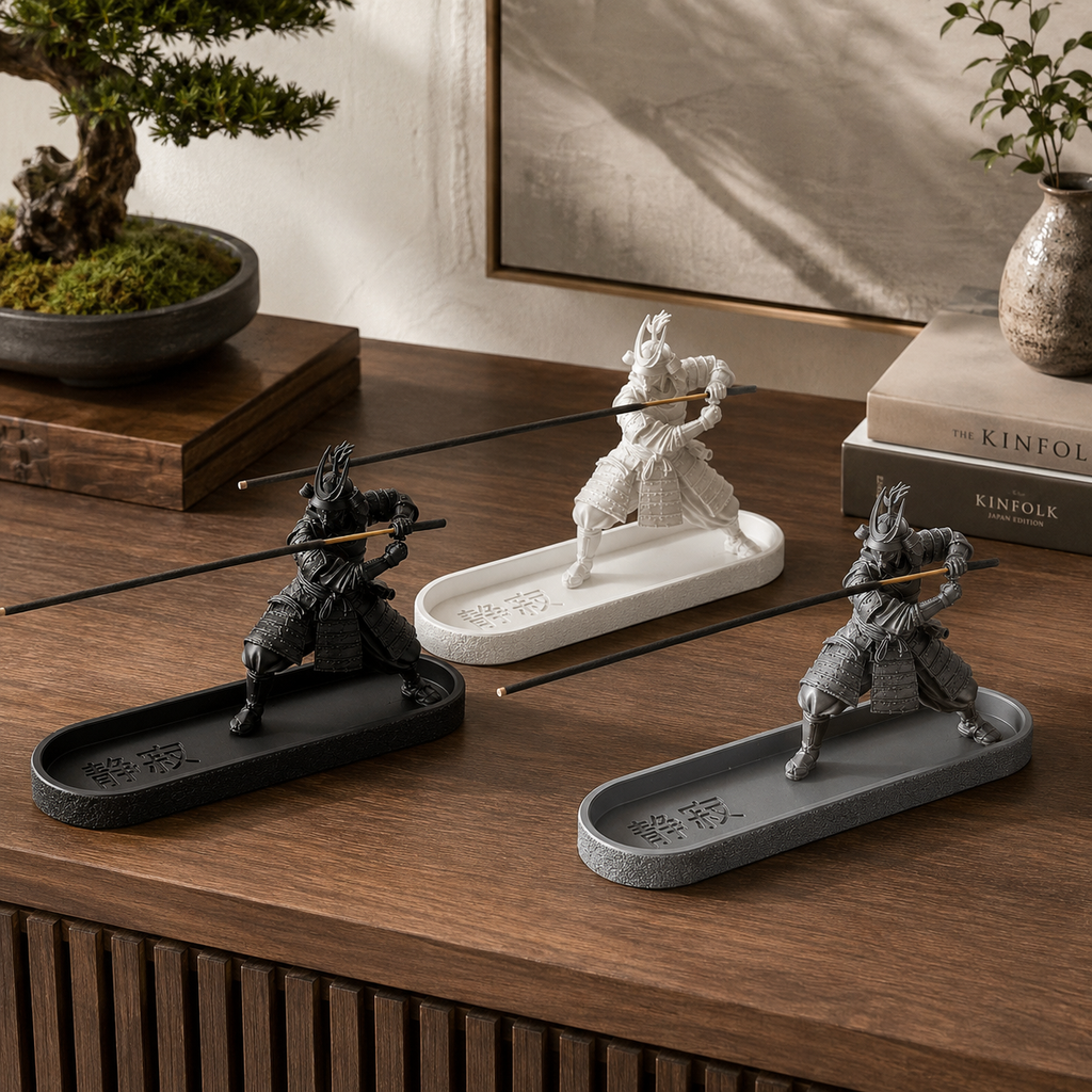 Decorative incense stick holder with ash catcher tray, 3D printed home accent
