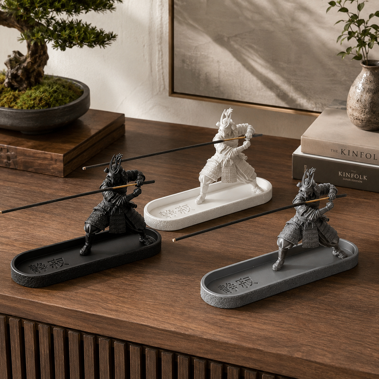 Decorative incense stick holder with ash catcher tray, 3D printed home accent