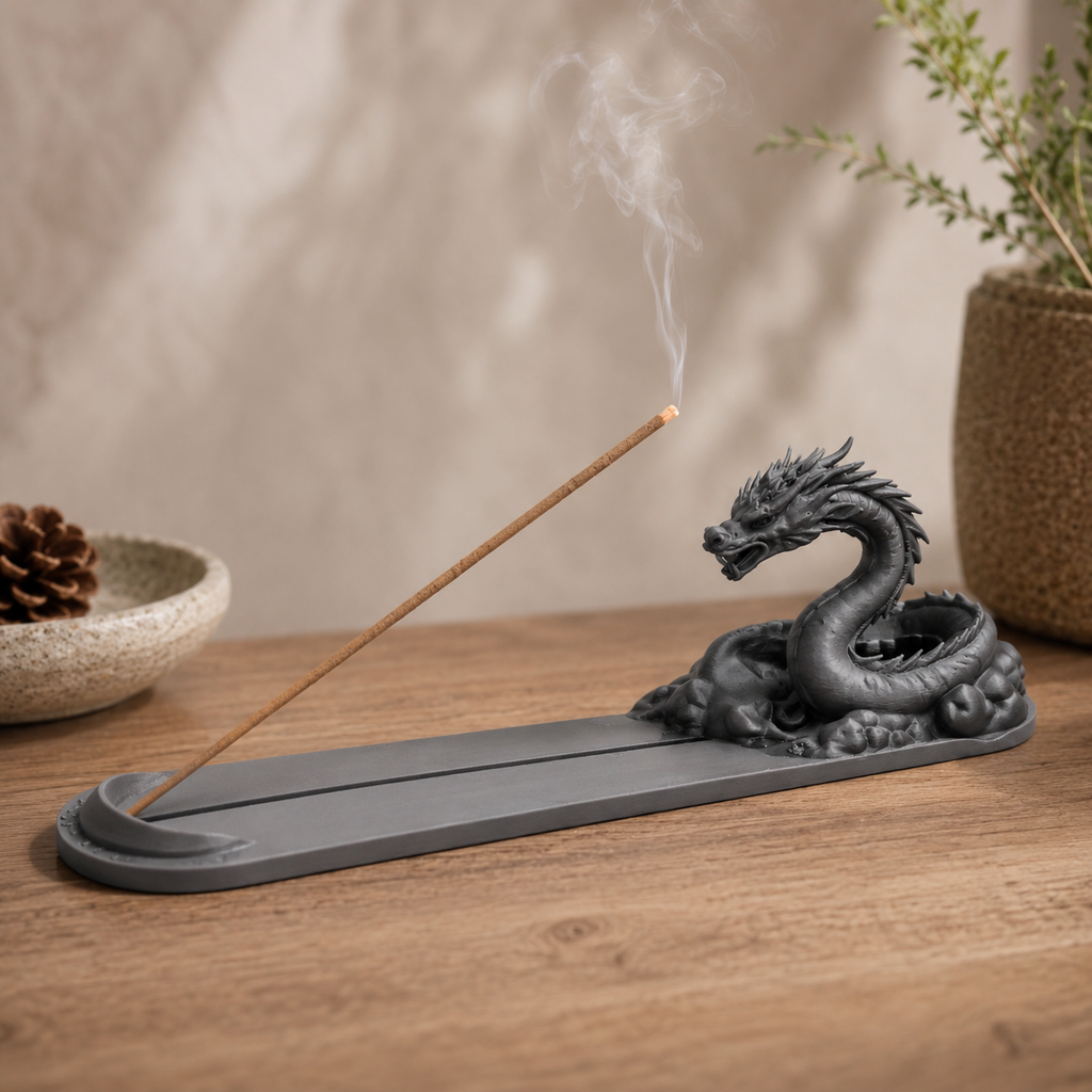 Decorative incense holder and ash catcher tray for yoga, meditation, and home decor