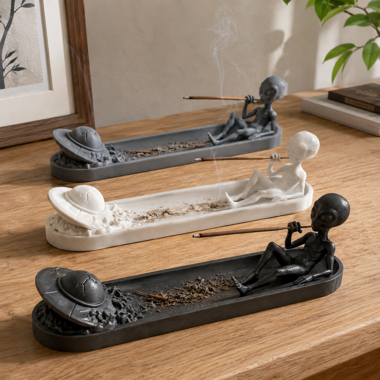Sculptural NAMVEXO incense holder with integrated ash catcher for home decor
