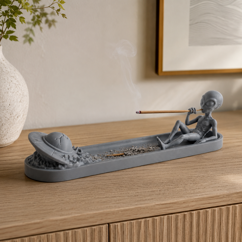 Decorative 3D printed incense holder tray for incense sticks and ash collection