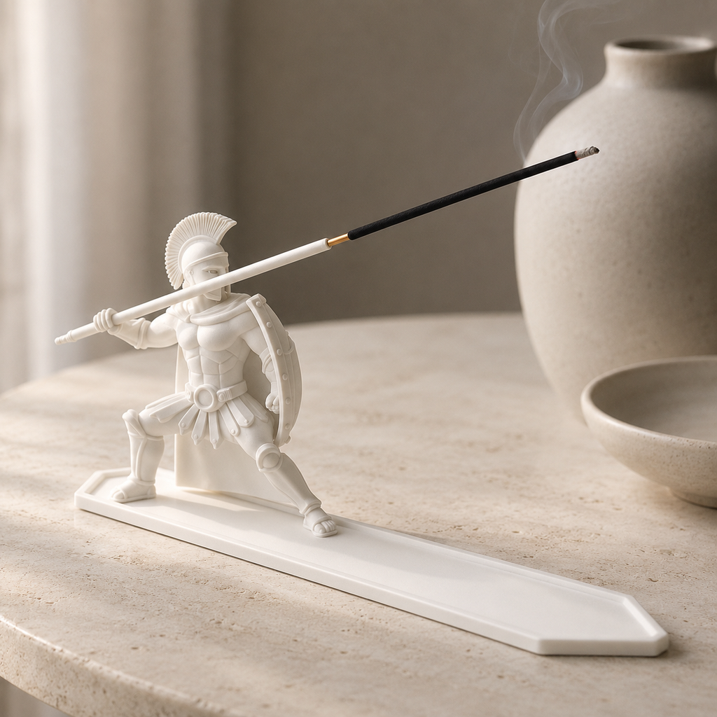 3D printed decorative incense stick holder with built-in ash collection tray