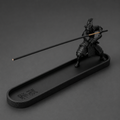 3D printed incense stick holder with decorative form and ash collection tray