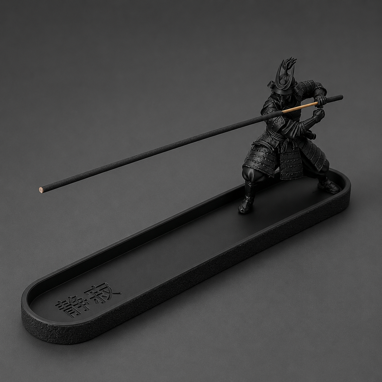 3D printed incense stick holder with decorative form and ash collection tray