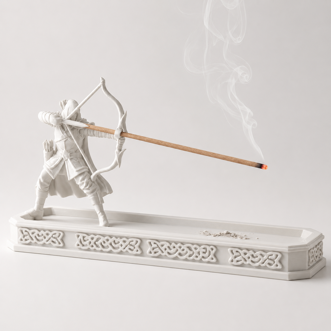 Sculptural decorative incense holder with ash catcher tray for modern interiors
