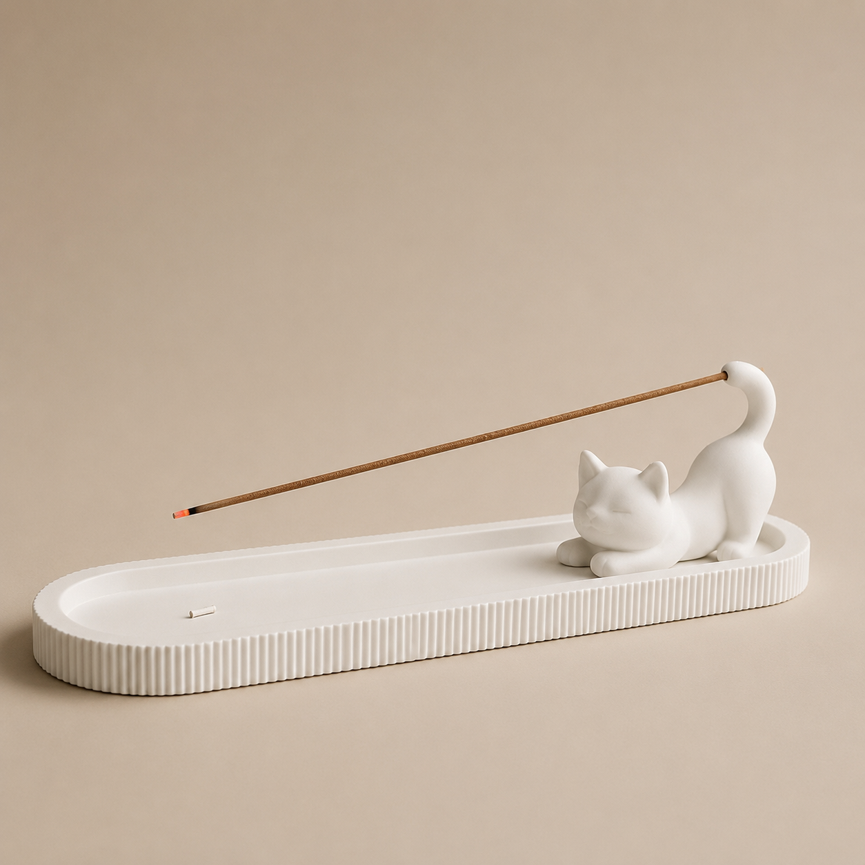 Decorative incense holder and ash catcher tray for modern tabletop decor
