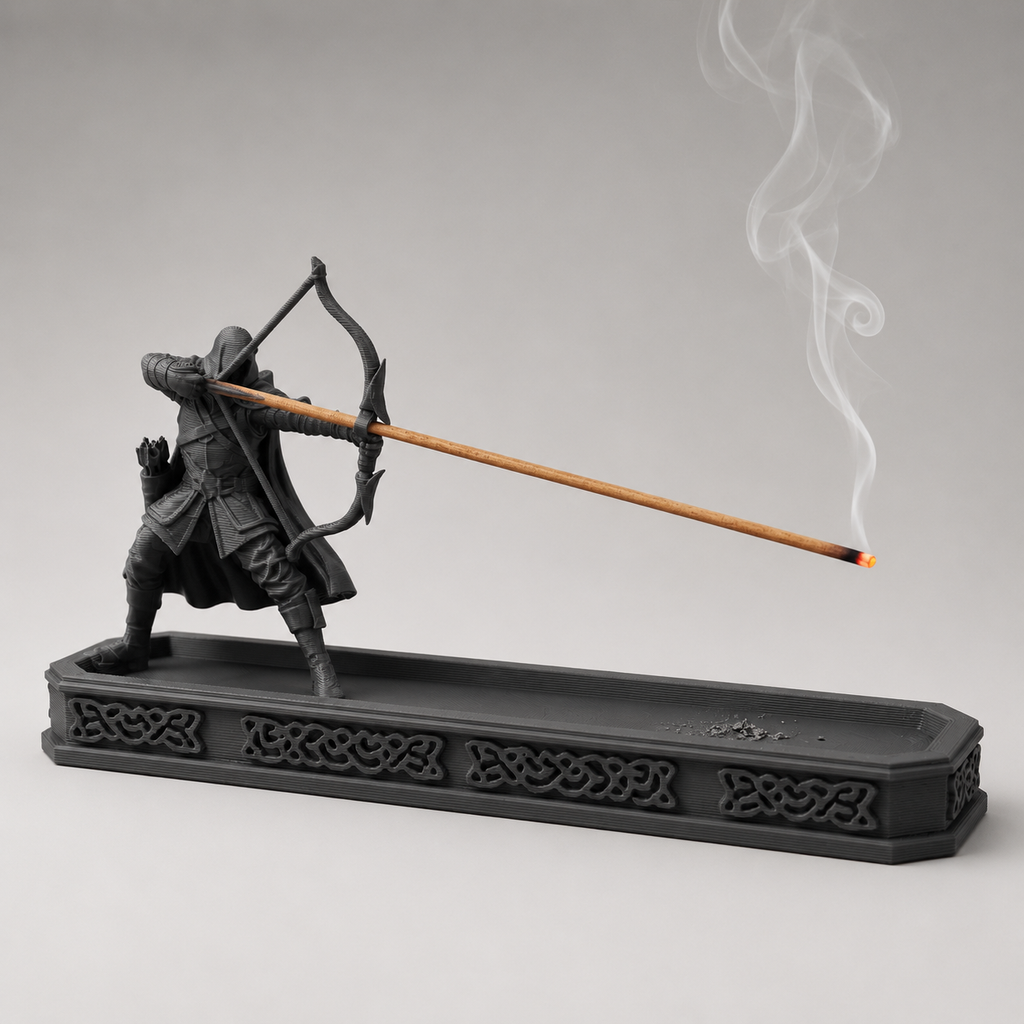 Sculptural incense burner stand and ash catcher for contemporary home interiors