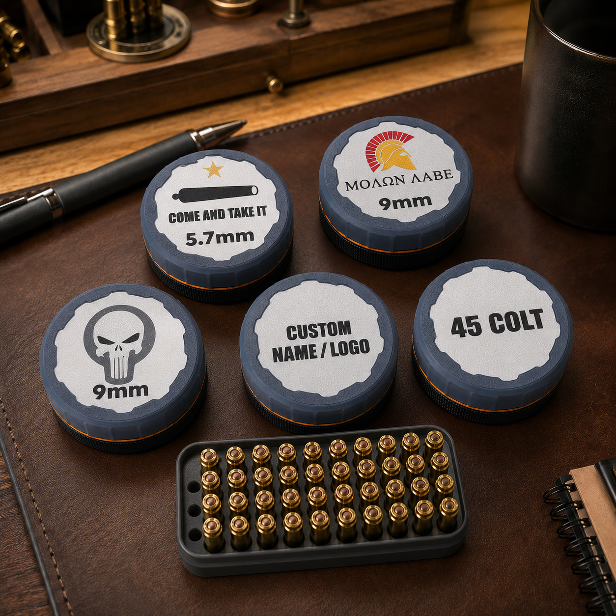 3D printed ammo storage container with fitted cartridge slots