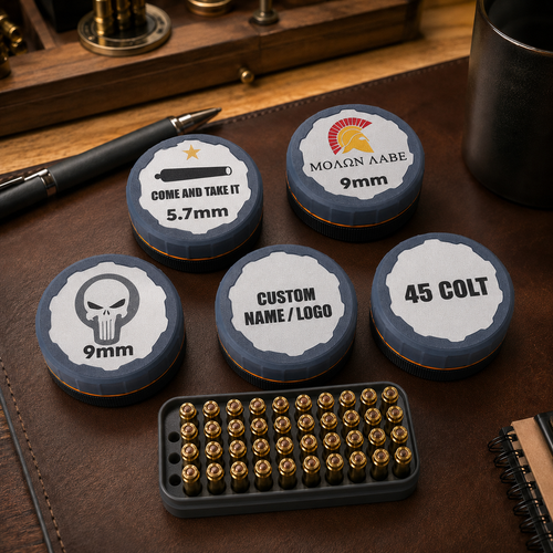 3D printed ammo storage container with fitted cartridge slots