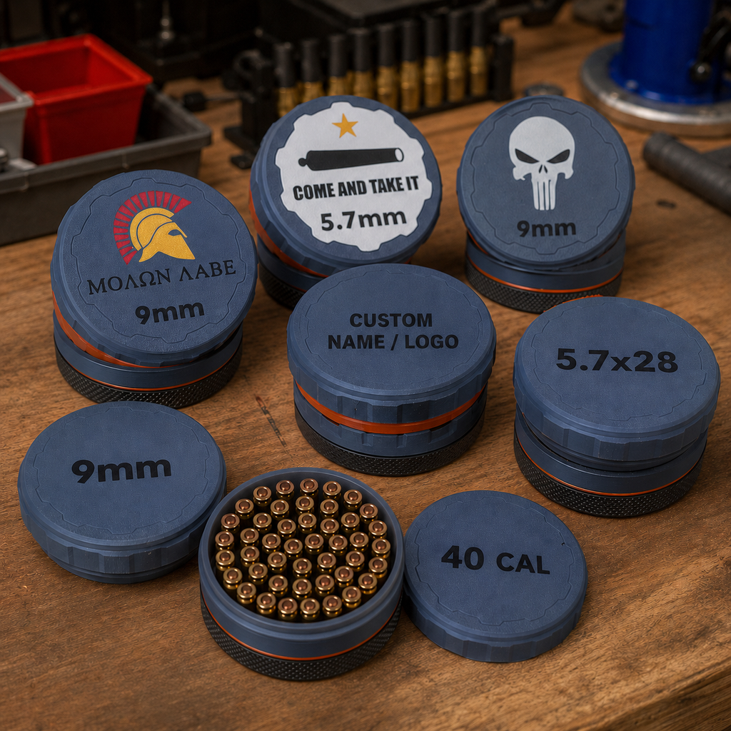 3D printed cartridge storage box with fitted interior layout