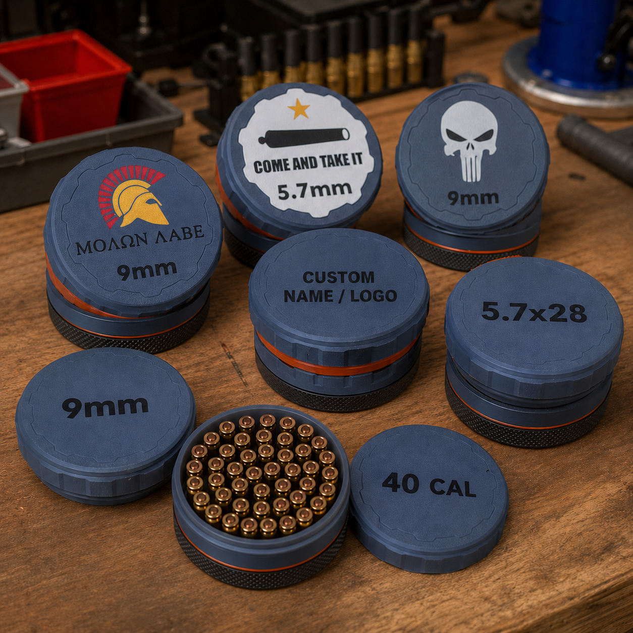 3D printed cartridge storage box with fitted interior layout
