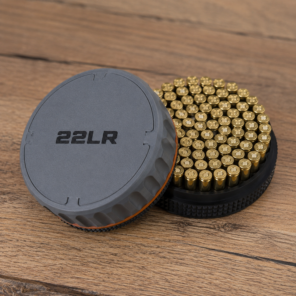 Ammo storage box with stackable lid and fitted interior