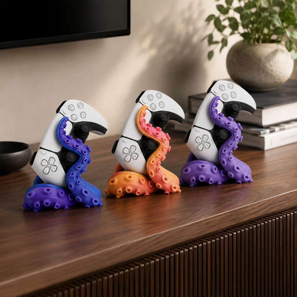 NAMVEXO 3D printed tentacle controller stand for organized gaming desks