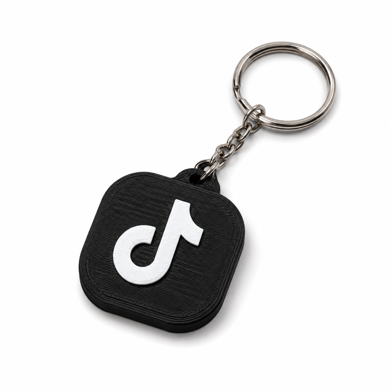 TikTok design NFC keychain for sharing a social profile with a compatible phone tap