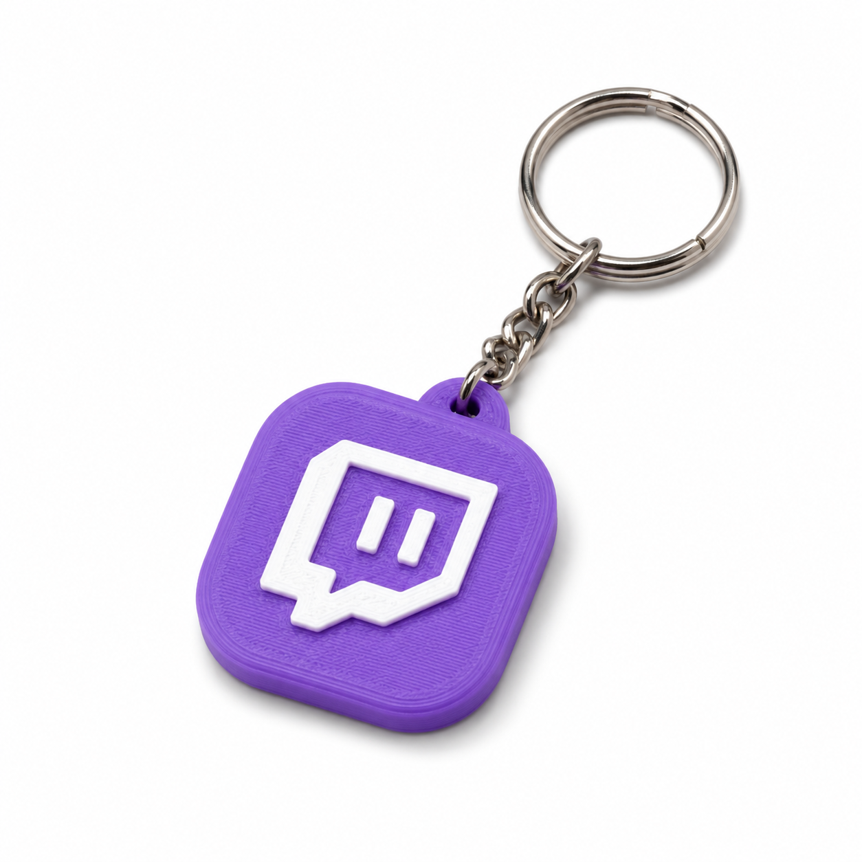 Twitch design NFC keychain for sharing a streamer or channel link by phone tap